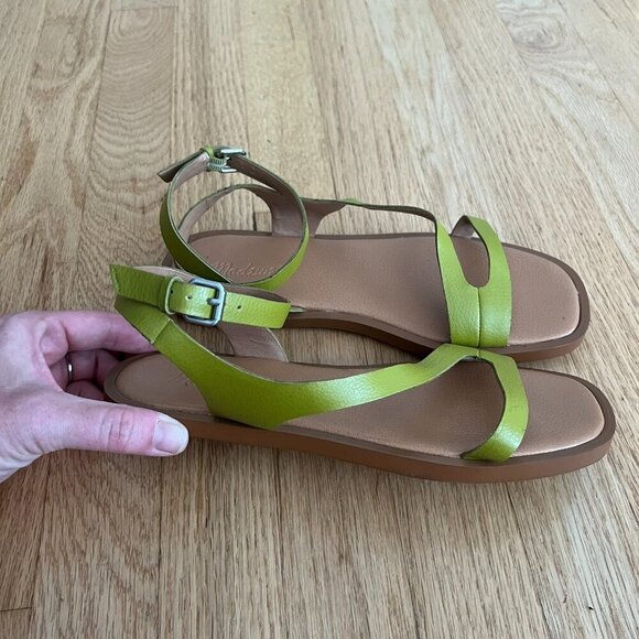 Madewell The Mabel Strappy Leather Sandals Citrus Lime Women's Size 6.5 - Picture 5 of 10